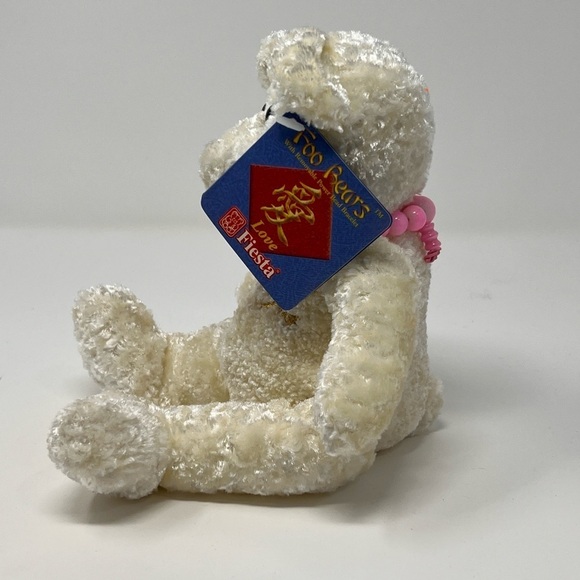 NWT Fiesta Foo White Love Bear With Pink Quartz Power Bead Bracelet - Picture 5 of 7